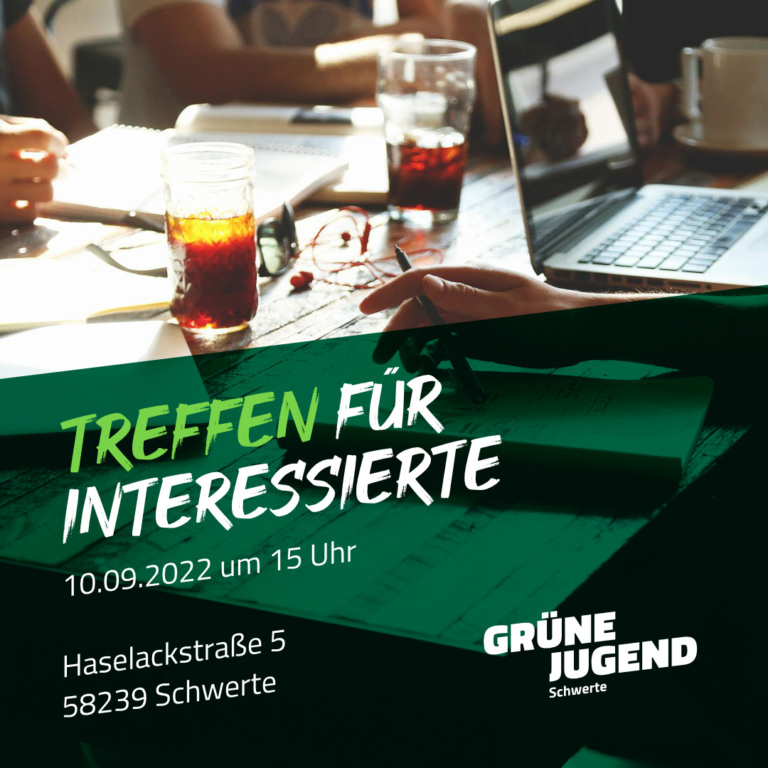 Grüne Jugend Schwerte: Treffen für Interessierte!